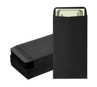 PATIKIL 100pcs Sobres para Dinero, Sobre Autoadhesivo de Efectivo Pequeña Bolsa para Sellos Monedas Semillas Cuentas Joyas Boletos Tarjetas Presupuesto Carta, 16.5x9cm, Negro