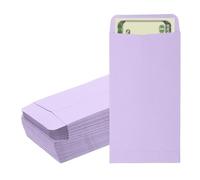 PATIKIL 100pcs Sobres para Dinero, Sobre Autoadhesivo de Efectivo Pequeña Bolsa para Sellos Monedas Semillas Cuentas Joyas Boletos Tarjetas Presupuesto Carta, 16.5x9cm, Morado