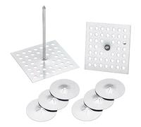 PATIKIL 100uds Perforadas Aislamiento Pasadores 2-1/2" 1.5" Auto Bloqueo Arandelas Palo Alfileres Aluminio Aislamiento Perchas Redondas para Espuma Tablero Techo 50 Juego/100uds