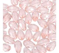 PATIKIL 10mm Cuentas de Vidrio Facetado, 50 Pzas Cónico Rosa Cuentas de Piedra de Nacimiento con Agujero Vertical para Hacer Pulseras, Collares y Joyería DIY