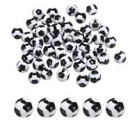 PATIKIL 10mm Deportes Bola Cuentas 50uds Acrílico Fútbol Cuentas Granel Redondo Deportes Espaciador Cuentas para Bricolaje Manualidades Pulsera Collar Fabricación Negro Blanco