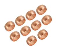 PATIKIL 10mm Tubo OD Compresión Manguitos Férulas, 50 Paquete Cobre Férula Montaje Compresión Accesorios Surtido Kit para Aire Agua Gas