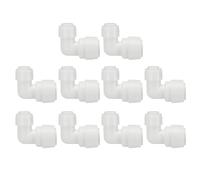 PATIKIL 10pcs Conector de Codo para Agua Purificador, Conexión Rápida Adaptador para Filtro Tubo, 3/8" a 1/4" para Tubos Manguera Fontanería Sistema RO/DI Ósmosis Inversa Frigorífico