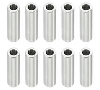 PATIKIL 10pcs Separadores de Acero Inoxidable, M4 Espaciadores Redondos de Metal Espaciadores Metálicos de Acero Inoxidable para M4 Tornillo Pernos, 20x4.1x7mm (L*ID*OD)