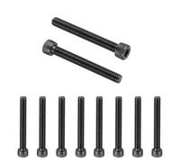 PATIKIL 10Pcs Tornillos de Cabeza Hueca Hexagonal M8 x 65mm, Grado 12.9 de Acero al Carbono, Óxido Negro, Roscado Completo, Tornillos para Reparación de Maquinaria