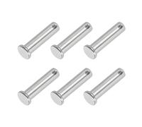 PATIKIL 10x40 mm Pasadores de Horquilla de un Solo Orificio, 6 Piezas de Pasadores de Cabeza Plana de Acero Inoxidable 304 para Sistemas de Bloqueo de Pasador de Enganche, Plateado