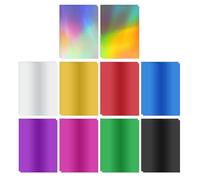 PATIKIL 11.7x8.3" Hoja de Papel de Lámina de Estampado en Caliente, 50 Hojas Papel de Estampado A4 para Transferencia de Calor para Cuero, Logotipo Diy, Regalo, Álbum Recortes, 10 Colores