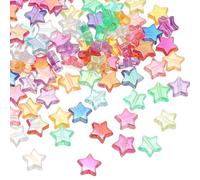 PATIKIL 11mm Cuentas Estrella De Cristal, 200 Pcs Cuentas Estrella Separadores Acrílicos Colgantes En Forma De Estrella Para Hacer Joyas Pulseras Collares Manualidades DIY, Color Mezclado