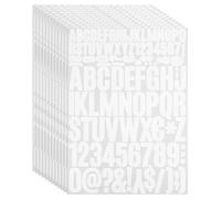 PATIKIL 12 Hojas Pegatinas de Letras y Números Adhesivas, Grande Alfabeto Número Pegatina de Vinilo Impermeable para Buzón, Señal de Dirección, Manualidades de Tarjetas, Blanco