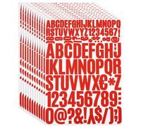 PATIKIL 12 Hojas Pegatinas de Letras y Números Adhesivas, Grande Alfabeto Número Pegatina de Vinilo Impermeable para Buzón, Señal de Dirección, Manualidades de Tarjetas, Rojo