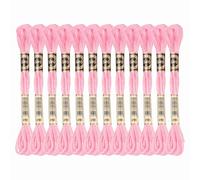 PATIKIL 12 Madejas De Hilo De Bordar, Hilos De Bordado De Poliéster Para Pulseras De Hilo Para Bordado A Mano Y Punto De Cruz, Rosa Claro