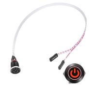 PATIKIL 12 mm botón Metal Chasis Símbolo de alimentación, LED rojo botón de alimentación PC interruptor caja ordenador con enchufe enchufe enchufe cable 30 cm ATX alimentación encendida/apagado para