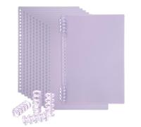 PATIKIL 12 Pack Cubiertas de Encuadernación, B5 (10.3X7.2 Pulgadas) 22 Mil Cubiertas de Plástico para Cuadernos con Peine de Encuadernación para Presentación de Informes, Color Lila Claro