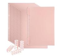 PATIKIL 12 Pack Cubiertas de Encuadernación, B5 (10.3X7.2 Pulgadas) 22 Mil Cubiertas de Plástico para Cuadernos con Peine de Encuadernación para Presentación de Informes, Color Rosa