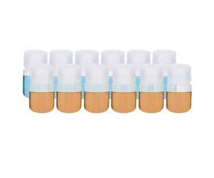 PATIKIL 12 Piezas de Botellas de Reactivo de 30 ml, Botellas Redondas de Boca Ancha de PP con Tapa de Rosca para Almacenamiento de Muestras de Agua de Laboratorio, Blanco