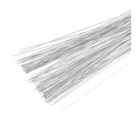 PATIKIL 120 Pcs Alambre Floral Calibre 28, Alambre Para Tallos Florales De 14 Pulgadas Alambre Envuelto En Papel Para Flores Suministros Florales Proyectos DIY Coronas Plateado Galvanizado