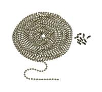 PATIKIL 120 Pulgadas Bola Cadena 2,4mm Bolas Cadena Cuenta con 18uds A Juego Conector Cierre para Collar Colgante Etiqueta Anillos Bricolaje Manualidades Bronce