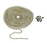 PATIKIL 120 Pulgadas Bola Cadena 3mm Bolas Cadena Cuenta con 18uds A Juego Conector Cierre para Collar Colgante Etiqueta Anillos Bricolaje Manualidades Bronce
