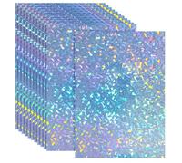 PATIKIL 12pcs A4 Papel Holográfico Adhesivo Imprimible, Calcomanías Holográficas Pegatinas Vinilo Autoadhesivo Impermeable para Tinta Laser Inyección Impresora Decoración, Diamante