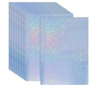 PATIKIL 12pcs A4 Papel Holográfico Adhesivo Imprimible, Calcomanías Holográficas Pegatinas Vinilo Autoadhesivo Impermeable para Tinta Laser Inyección Impresora Decoración, Estrella