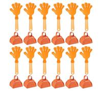 PATIKIL 12Pcs Cencerros Para Partidos De Fútbol 3 Inch Cencerros Para Eventos Deportivos Al Por Mayor Hacedores De Ruido Metal Cencerro Con 12Pcs Palmas Naranja