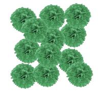 PATIKIL 12pcs Flores de Papel, Pompones de Seda Decoración de Fiesta Carnaval Flor Abeja Bolas para Fiestas Boda Despedida de Soltera Cumpleaños Manualidad DIY, 24cm, Verde Oscuro