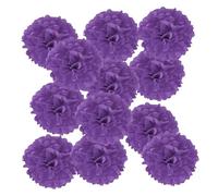 PATIKIL 12pcs Flores de Papel, Pompones de Seda Decoración de Fiesta Carnaval Flor Abeja Bolas para Fiestas Boda Despedida de Soltera Cumpleaños Manualidad DIY, 15cm, Morado Oscuro