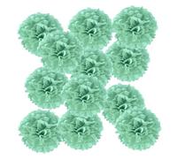 PATIKIL 12pcs Flores de Papel, Pompones de Seda Decoración de Fiesta Carnaval Flor Abeja Bolas para Fiestas Boda Despedida de Soltera Cumpleaños Manualidad DIY, 35cm, Verde Menta