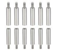 PATIKIL 12pcs M3 Separadores Roscados, M3*22+6mm Tornillo de Extensión de Acero Inoxidable Tuerca Pilar Macho Hembra Tornillo, Adaptadores de Rosca Macho Hembra Métrica, 3x5mm(ID*OD)