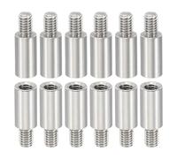 PATIKIL 12pcs M4 Separadores Roscados, M4*12+6mm Tornillo de Extensión de Acero Inoxidable Tuerca Pilar Macho Hembra Tornillo, Adaptadores de Rosca Macho Hembra Métrica, 4x6mm(ID*OD)