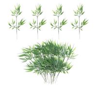 PATIKIL 13" Bambú Artificiales Hojas, 20uds Falso Bambú Hojas Falsas Verde Hoja para Hogar Hotel Oficina Decoración, Verde