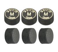 PATIKIL 13mm Puntas de Taco de Billar, Paquete de 6 Puntas de Taco de Billar de Capas Múltiples de Tamaño Mediano, Puntas de Palo de Billar Laminadas con Pegamento, Negro