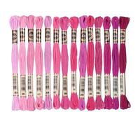 PATIKIL 14 Madejas De Hilo De Bordar, Hilos De Bordar De Poliéster Para Pulseras Bordado A Mano Y Punto De Cruz, Multicolor Rojo Oscuro Rosa