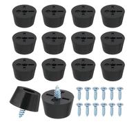 PATIKIL 14 Pies De Goma, 15x12x8mm Pies para Tabla De Cortar Topes Antideslizantes Pies De Goma Redondos con Tornillos De 3mm Almohadillas Negras para Electrónicos Muebles