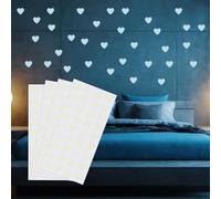 PATIKIL 144 Pcs Pegatinas De Corazón Que Brillan En La Oscuridad, Pegatinas Adhesivas De Corazón Que Brillan En La Oscuridad, Calcomanías Para Pared Decoración Luminosa, Azul