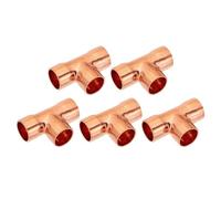 PATIKIL 14mm ID Conector de Tubo de Cobre en T, 5pcs Conector de Tubería de 3 Vías Accesorios de Conexión de Tubería de Cobre Puro al 99.9% con Conexión de Soldadura, 41x1mm(L*Grosor)