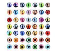 PATIKIL 14mm Ojos de Dragón, 100 Piezas Ojos de Cristal Redondos para Animales, Ojos de Ganchillo, Color Mezclado
