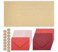 PATIKIL 15 Paquetes De Sobres Empresariales Coloridos, 4 X 6 Pulgadas Con Solapa En V De Grano De Madera Y Papel De Cuero A5 Con Pegatinas De Cera Para Sellado, Para Oficina, Cartas