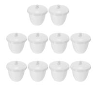 PATIKIL 15 Pcs 10 Pcs Crisol De Porcelana Para Laboratorio Con Tapa Blanco | Capacidad De 50ml Para Laboratorio O Aula Para Calentar Compuestos Químicos