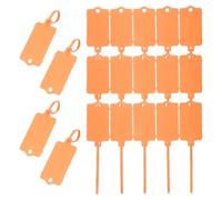 PATIKIL 150Pcs Etiquetas de Plástico Impermeables En Blanco, Etiquetas de Sello Almacenamiento Llaves Marcadores de Lazo Reutilizables Escribibles Con Bridas, Naranja 2.48 X 1.46"