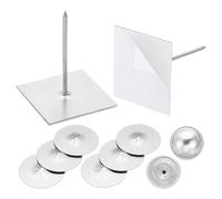 PATIKIL 150uds Auto Adhesivo Aislamiento Pasadores 2-1/2" 1.5" Auto Bloqueo Arandelas Redondo 7/8" Aluminio Aislamiento Perchas Tapa para Espuma Tablero Techo 50 Juegos/150uds