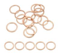 PATIKIL 15pcs Arandela de Cobre M16, Anillo de Sellado, 20x16x1.5mm(OD*ID*Grosor) Junta Plana Métrica Crush Accesorios Hidráulicos para Tornillos Perno Tapones de Cárter Drenaje de Aceite