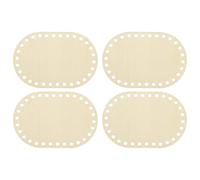 PATIKIL 15x10cm (L*A) Base de Madera para Cesta de Ganchillo, 4pcs Elíptico Fondo de Cesta Parte Inferior Base de Madera Natural Contrachapada para Bricolaje DIY Tejer Crochet de Cesta