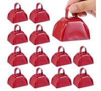 PATIKIL 16 Piezas De Cencerros Para Partidos De Fútbol, Cencerros De 3 Pulgadas Para Eventos Deportivos Al Por Mayor Hacedores De Ruido Fuertes Cencerro Con Mango, Rojo