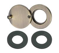 PATIKIL 16mm Cubierta de Mirilla, Giratorio Privacidad Puerta Visor Mirilla Protector Autoadhesiva de Cobre Herramiento de Seguridad para Casa Apartamento Hotel Entrada, Bronce