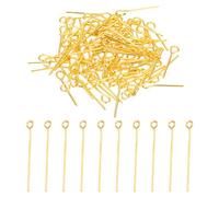 PATIKIL 16mm Pin de Ojo, 150pcs Pasadores de Ojo Abierto de Metal Agujas de Ojo para Hacer Joya Hallazgos Pendientes Collar Pulsera Manualidades Diy, Tono Dorado