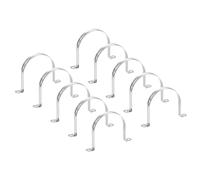 PATIKIL 18,5 Pulgadas/100mm Rígido Tubo Correa Abrazadera 12uds 304 Inoxidable Acero Dos Agujero U-Forma Tubo Clip Tubo Sujetar Soporte para Tubo Fijación