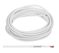 PATIKIL 19.7 pies Calibre 9 AWG Cable de Alta Temperatura Alambre de Vidrio de Mica Resistente Al Calor Aislado Flexible y Electrónico para Lámpara Caldera Blanco