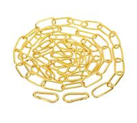 PATIKIL 1pcs 1.82m Cadena de Eslabón, Cadena de Hierro de Colgante de Iluminación con 2 Conectores de Bloqueo de Tornillo de Resorte para Canastilla de Plantas Lámparas Colgantes Dorado