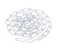 PATIKIL 1pcs 1.82m Cadena de Eslabón, Cadena de Hierro de Colgante de Iluminación con 2 Conectores de Bloqueo de Tornillo de Resorte para Canastilla de Plantas Lámparas Colgantes Blanco
